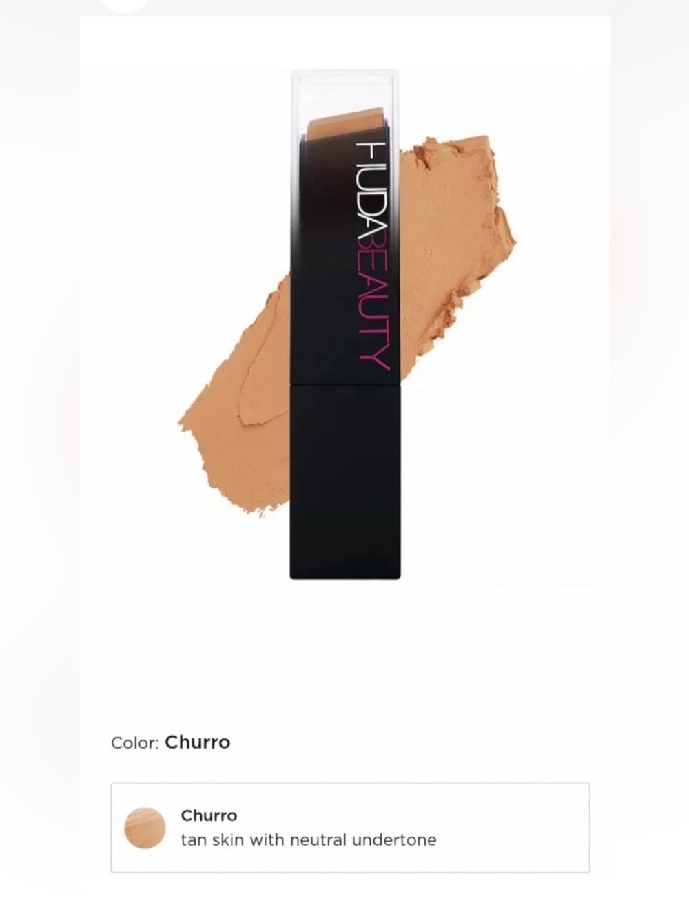 HUDA BEAUTY Faux Filter Cream Buildable Foundation Stick — Churro Tan